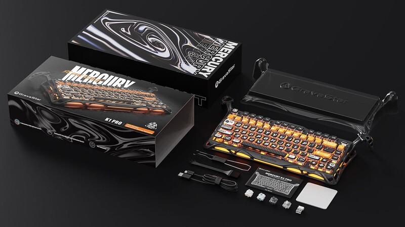 Клавіатура бездротова GravaStar Mercury K1 Pro CyberFlare (GSK1PRO_BO_BLK)