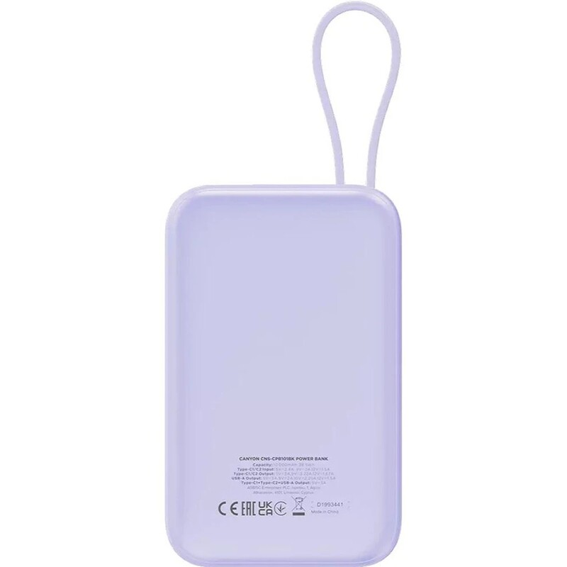 Универсальная мобильная батарея Canyon OnPower 101 10000mAh Purple (CNS-CPB101PU)