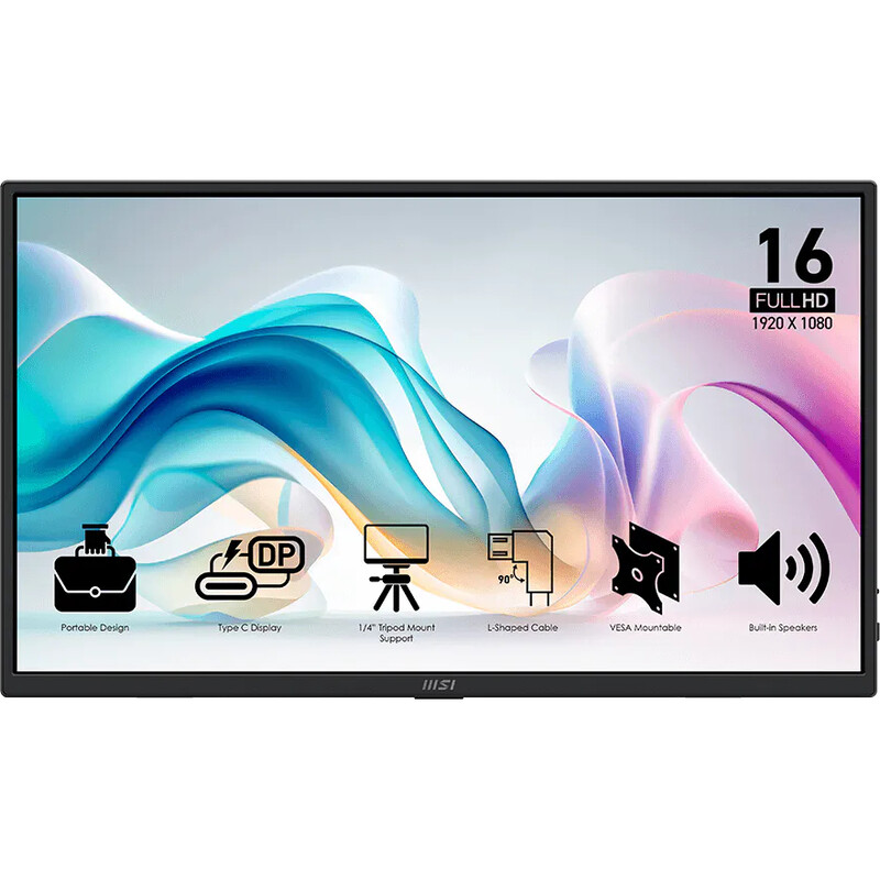 Монитор портативный MSI 15.6" Pro MP165 E6 IPS Black