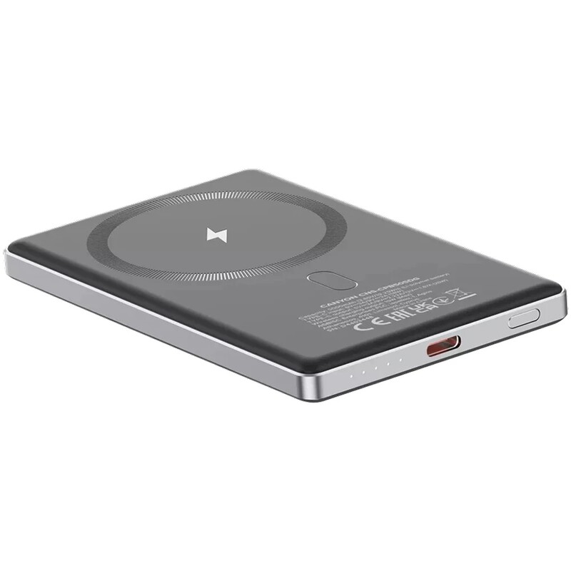 Универсальная мобильная батарея Canyon OnPower 505 Slim Magsafe 5000mAh Dark Grey (CNS-CPB505DG)