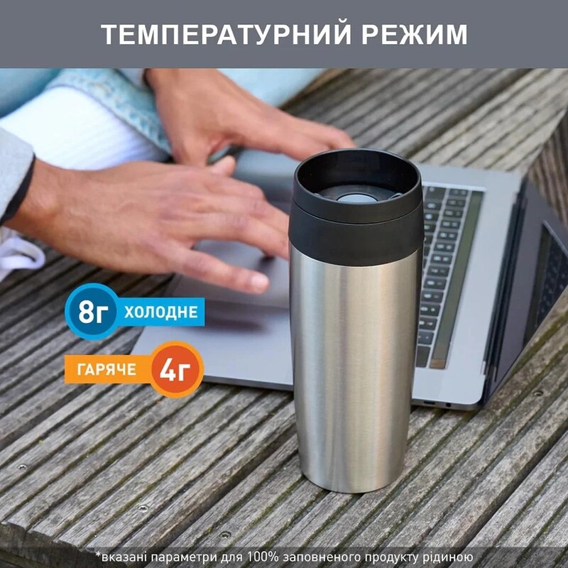 Термочашка Tefal Travel Mug Classic 360 мл Stainless Steel (N2020110)