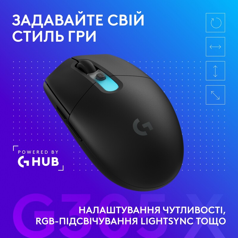 Мышь беспроводная Logitech G305 Superlight Black (910-007739)