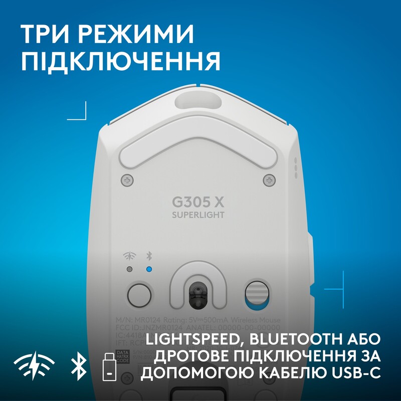Миша бездротова Logitech G305 Superlight White (910-007747)