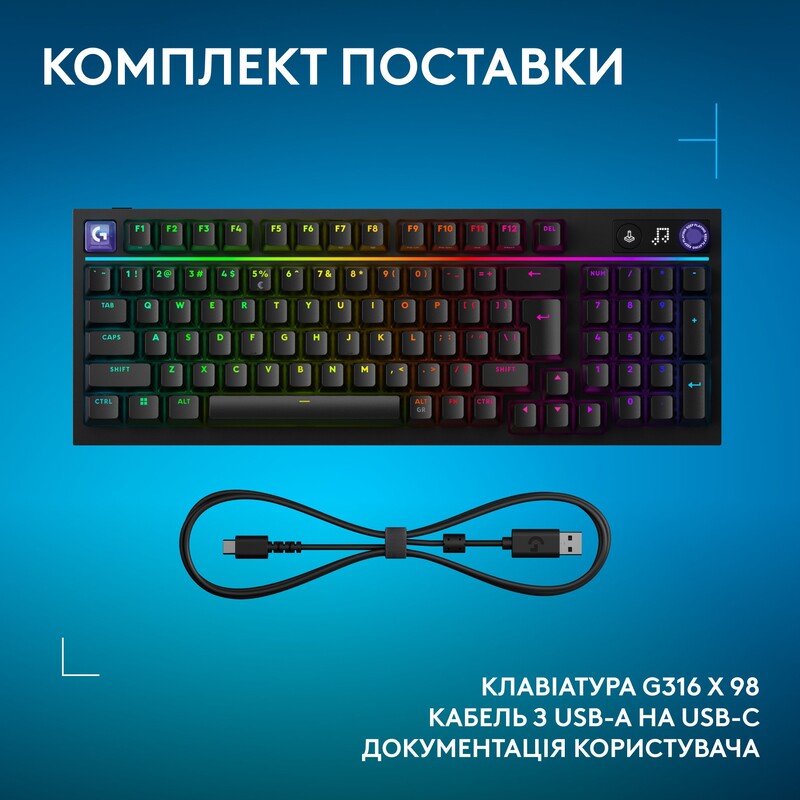 Клавiатура Logitech G316 X 98 Black (920-014205)