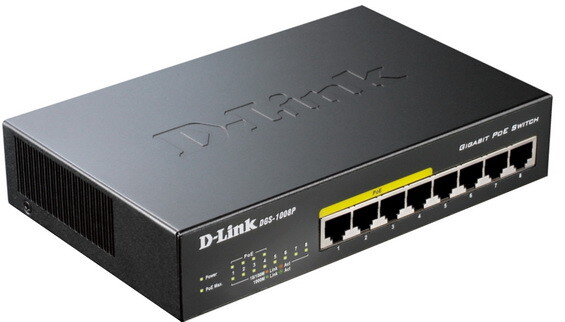 Коммутатор D-Link DGS-1008P (4хGE, 4хGE PoE, 70W max)
