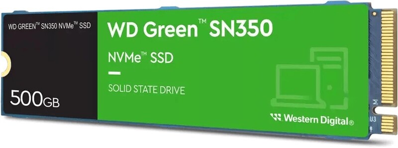 Накопичувач SSD 500GB WD Green SN350 M.2 2280 PCIe 3.0 x4 3D TLC (WDS500G2G0C)