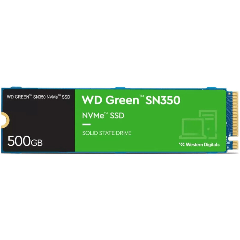 Накопичувач SSD 500GB WD Green SN350 M.2 2280 PCIe 3.0 x4 3D TLC (WDS500G2G0C)