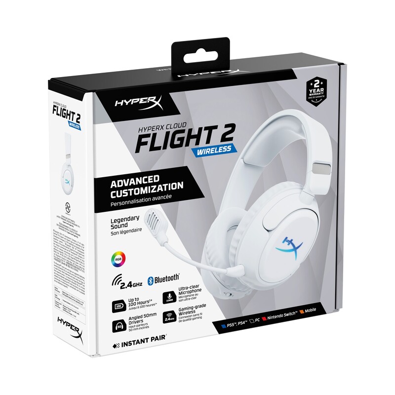 Bluetooth-гарнітура HyperX Cloud Flight 2 Wireless White (B5VC5AA)