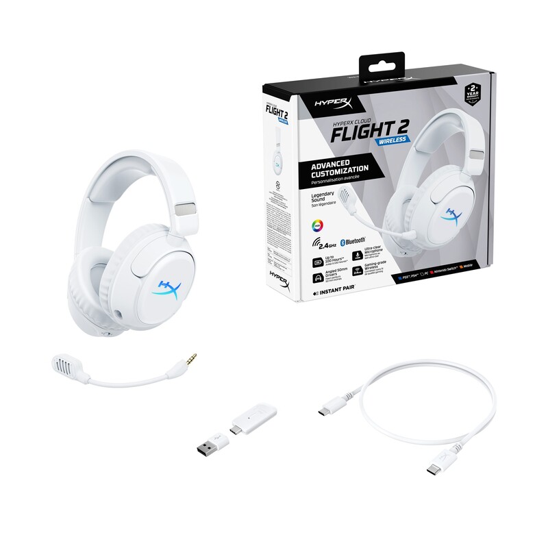 Bluetooth-гарнітура HyperX Cloud Flight 2 Wireless White (B5VC5AA)