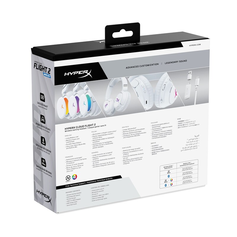 Bluetooth-гарнітура HyperX Cloud Flight 2 Wireless White (B5VC5AA)