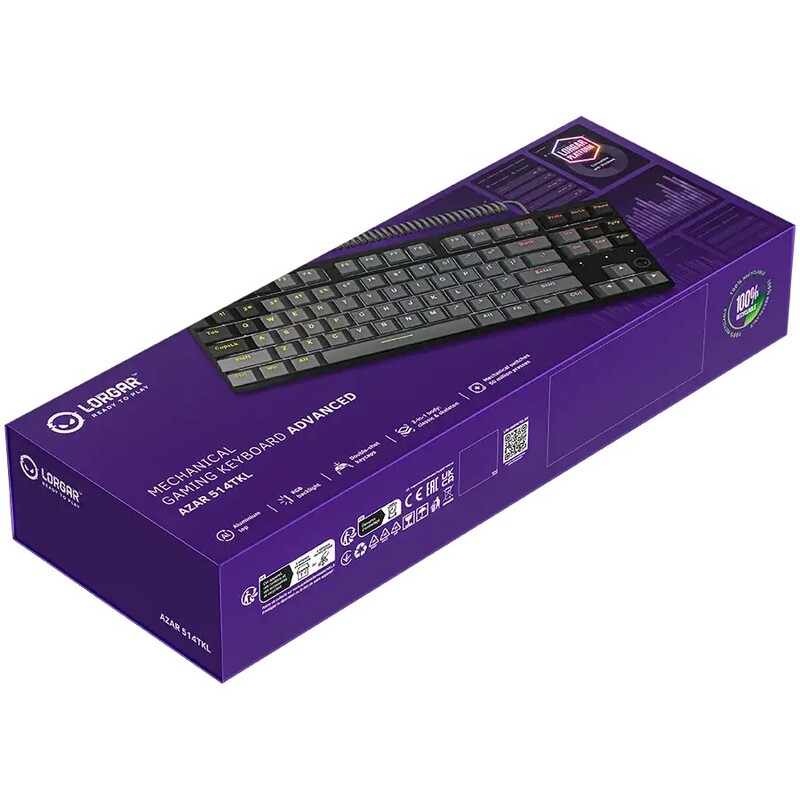 Клавіатура Lorgar Advanced Azar 514TKL Wired Black (LRG-GK514TKL-BK-UA)