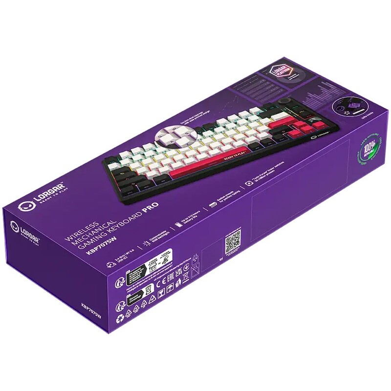 Клавиатура Lorgar Pro KBP7075W Wireless Black (LRG-KBP7075W-BK-US)