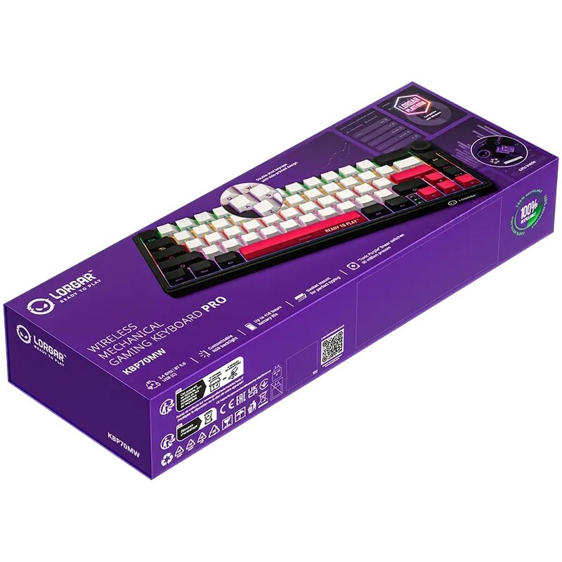 Клавиатура Lorgar Pro KBP70MW Wireless Black (LRG-KBP70MW-BK-US)