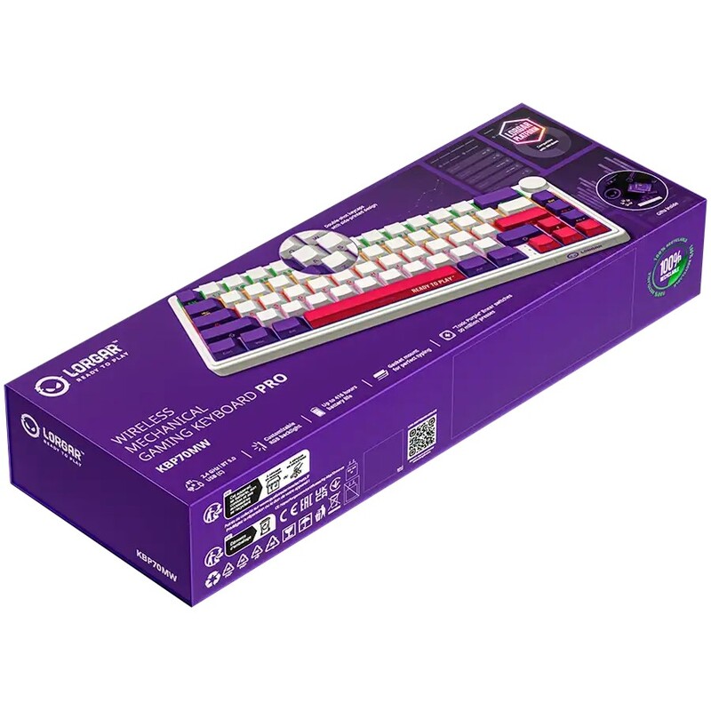 Клавіатура Lorgar Pro KBP70MW Wireless White (LRG-KBP70MW-WH-US)