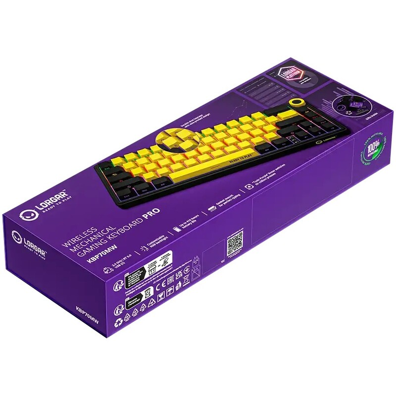 Клавиатура Lorgar Pro KBP70MW Wireless Yellow (LRG-KBP70MW-YL-US)