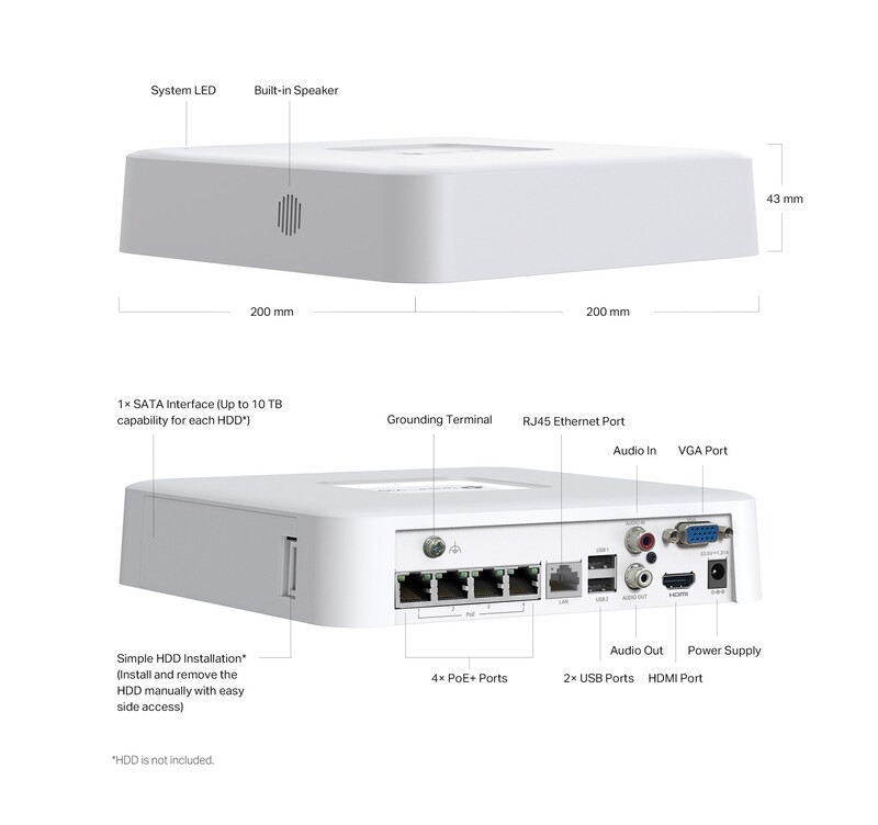 Видеорегистратор TP-Link VIGI NVR1104H-4P