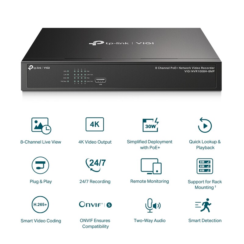 Видеорегистратор TP-Link VIGI NVR1008H-8MP