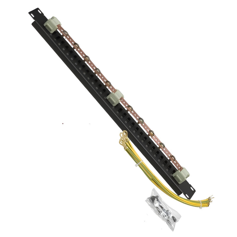Шина заземлення Mirsan 19" 1U, RAL 9005 (MR.TPS02.01)