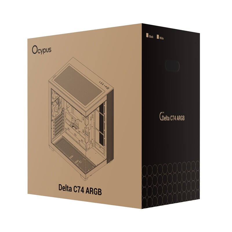Корпус Ocypus Delta C74 ARGB Black (DELTA-C74-BKD200XX-GL)