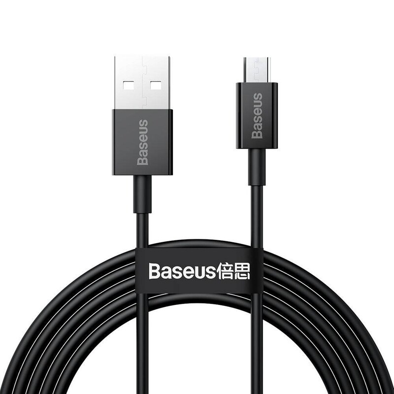 Кабель Baseus Superior Fast Charging USB-microUSB, 2м Black (CAMYS-A01)