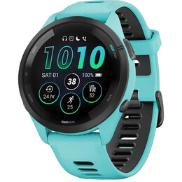 Смарт-часы Garmin Forerunner 265 Black Bezel with Aqua Case and Aqua/Black Silicone Band (010-02810-12)