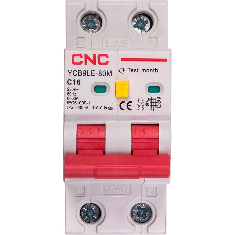 Диференційний автоматичний вимикач CNC Electric YCB9LE-80M 2P C16 6000A 30mA 230V (NV821877)