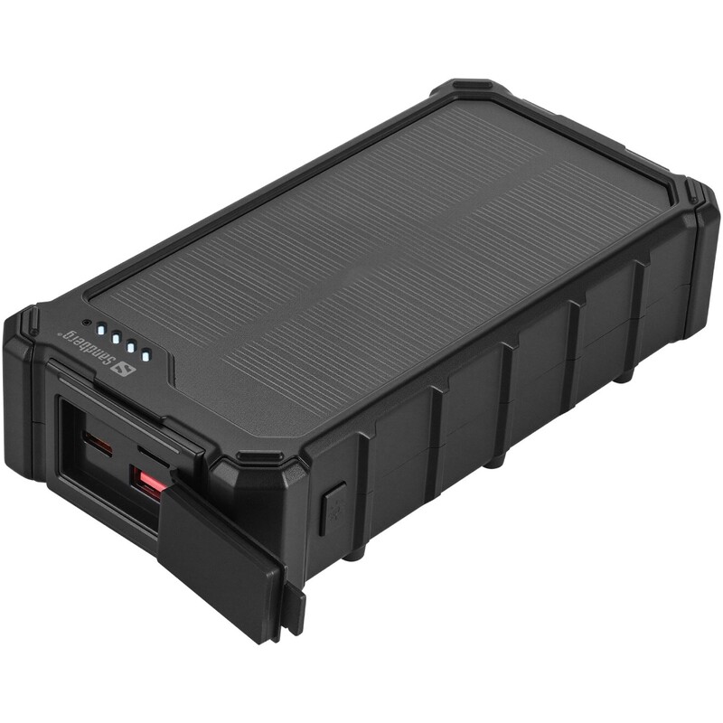 Універсальна мобільна батарея Sandberg Solar Powerbank CampLED 20000mAh 22.5W Black (421-24)