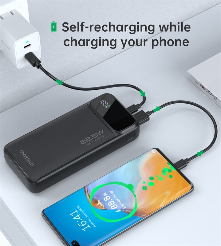 Універсальна мобільна батарея Choetech B729 20000mAh Black (B729-ACBK)