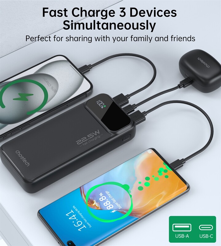 Універсальна мобільна батарея Choetech B729 20000mAh Black (B729-ACBK)