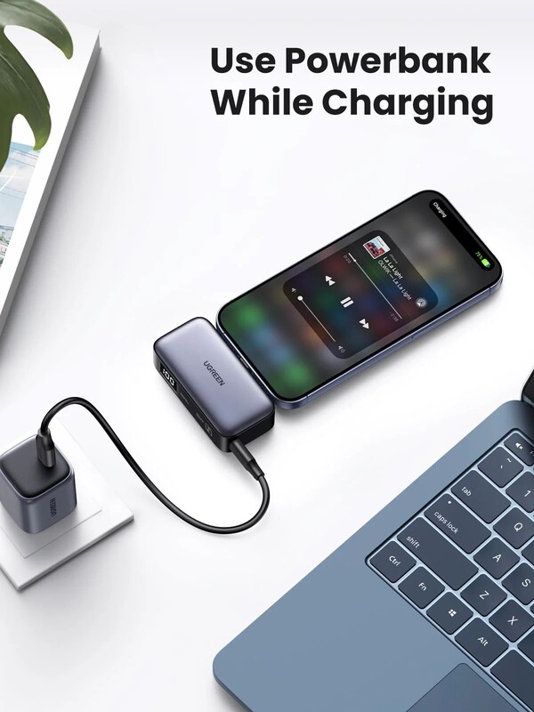 Универсальная мобильная батарея Ugreen PB503 5000mAh, 22.5W, Grey (35338)