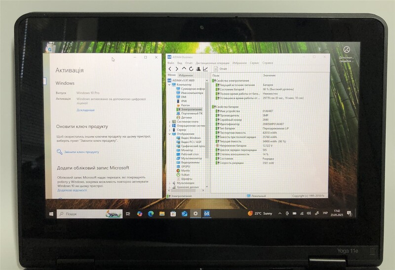 Ноутбук Lenovo ThinkPad Yoga 11e G5 / 11.6" (1366x768) IPS Touch / Pentium N5000 / 8GB / 256GB SSD / Win11Pro - Б/в