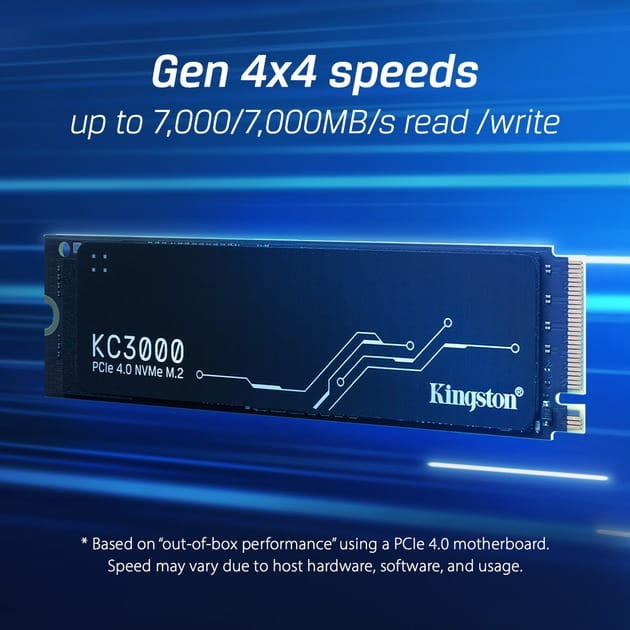 Накопитель SSD 2TB Kingston KC3000 M.2 2280 PCIe 4.0 x4 NVMe 3D TLC (SKC3000D/2048G)
