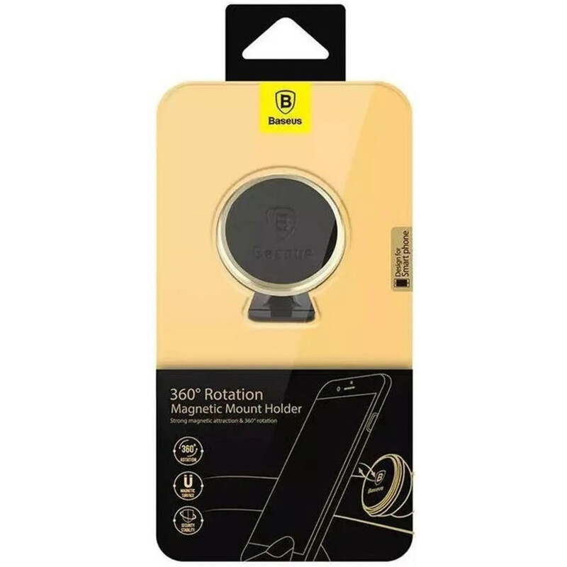 Держатель автомобильный для смартфона Baseus Adjustable Magnetic Mount Black Gold (SUCX140015)
