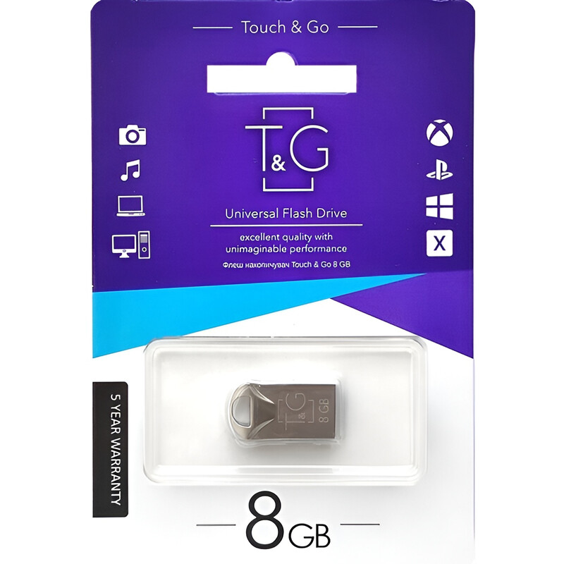 Флеш-накопичувач USB 8GB T&G 106 Metal Series Silver (TG106-8G)