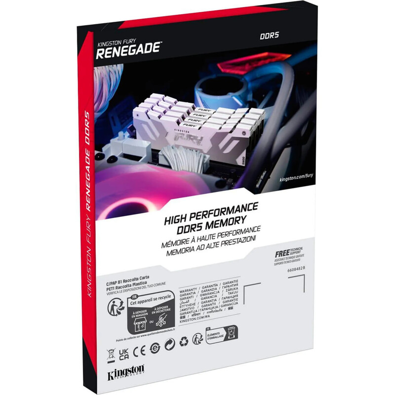 Модуль пам`ятi DDR5 32GB/7600 Kingston Fury Renegade XMP White (KF576C38RWK2-32)