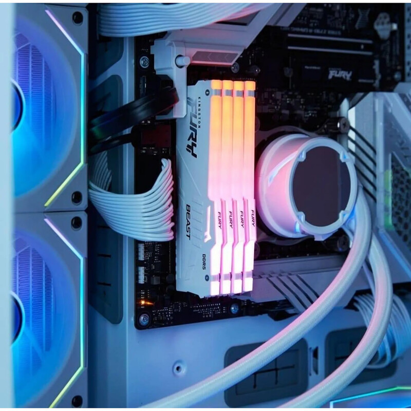 Модуль памяти DDR5 32GB/5200 Kingston Fury Beast RGB XMP White (KF552C40BWAK2-32)