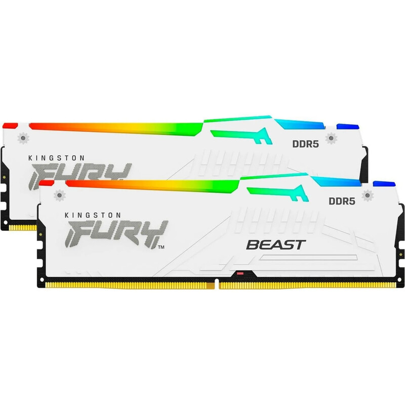 Модуль памяти DDR5 32GB/5200 Kingston Fury Beast RGB XMP White (KF552C40BWAK2-32)