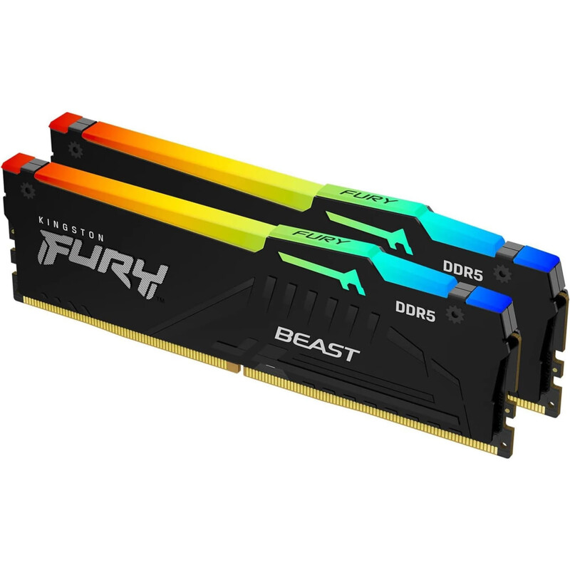 Модуль памяти DDR5 128GB/5600 Kingston Fury Beast RGB Black (KF556C40BBAK2-128)