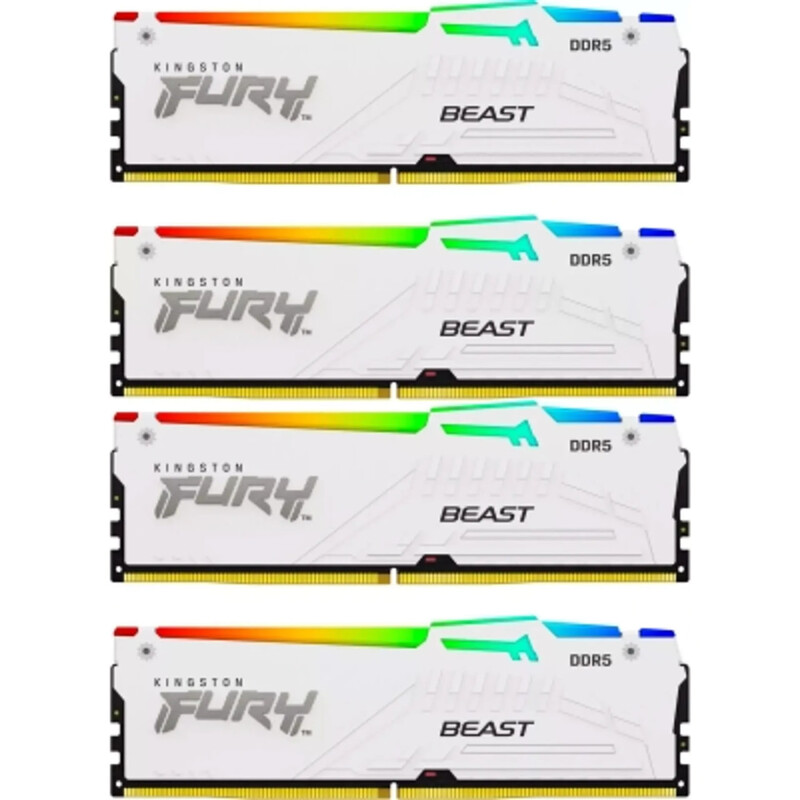 Модуль памяти DDR5 128GB/5600 Kingston Fury Beast RGB White (KF556C40BWAK4-128)