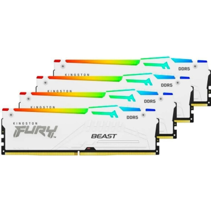 Модуль памяти DDR5 128GB/5600 Kingston Fury Beast RGB White (KF556C40BWAK4-128)