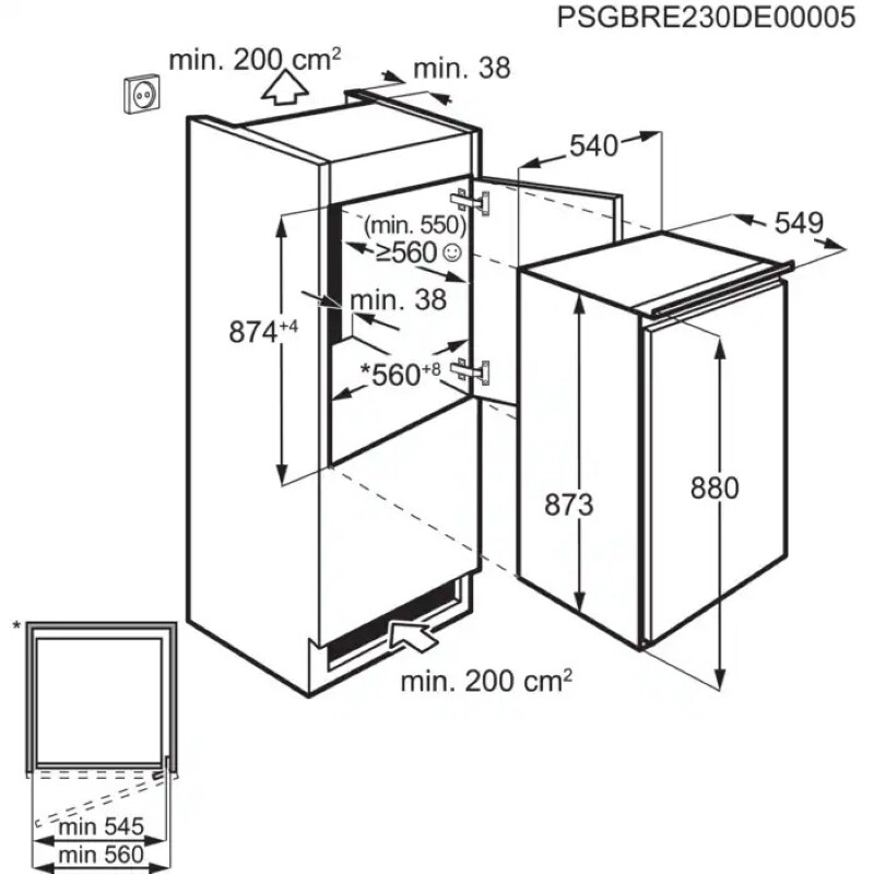 Вбудований холодильник Electrolux LFB2AE88S1