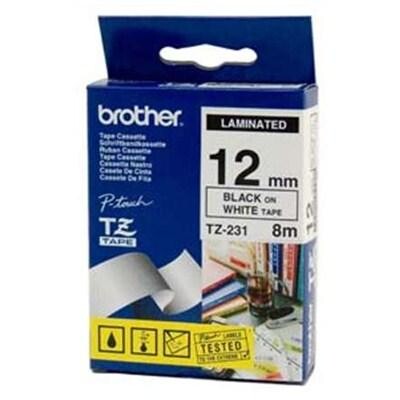 Стрічка Brother (TZE231) 12mm*8m ламінована, Black-on-White