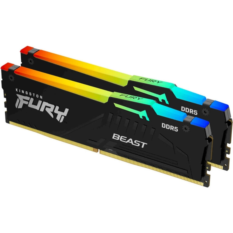 Модуль пам`ятi DDR5 2х16GB/6400 Kingston Fury Beast RGB Expo Black (KF564C32BBEAK2-32)