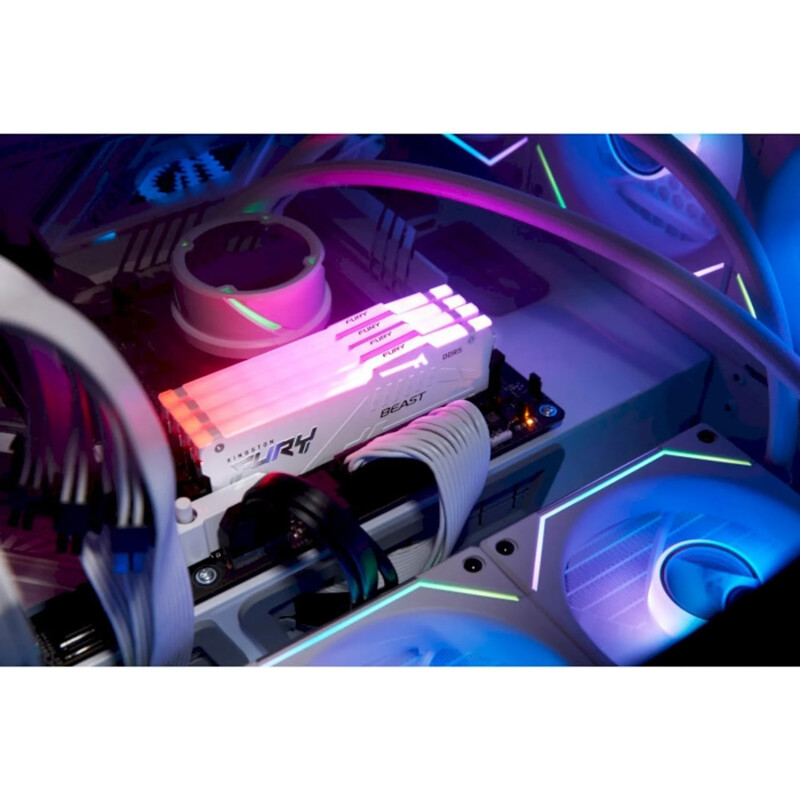 Модуль пам`ятi DDR5 32GB/6400 Kingston Fury Beast RGB Expo White (KF564C32BWEA-32)