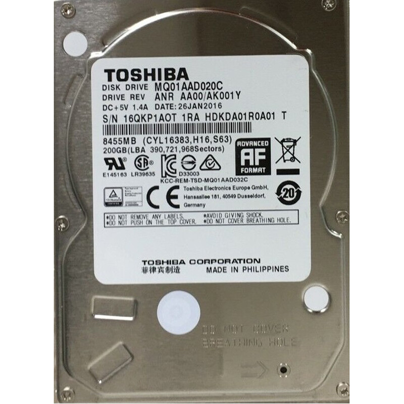 Накопитель HDD 2.5" SATA 200GB Toshiba 4200rpm 8MB (MQ01AAD020C)