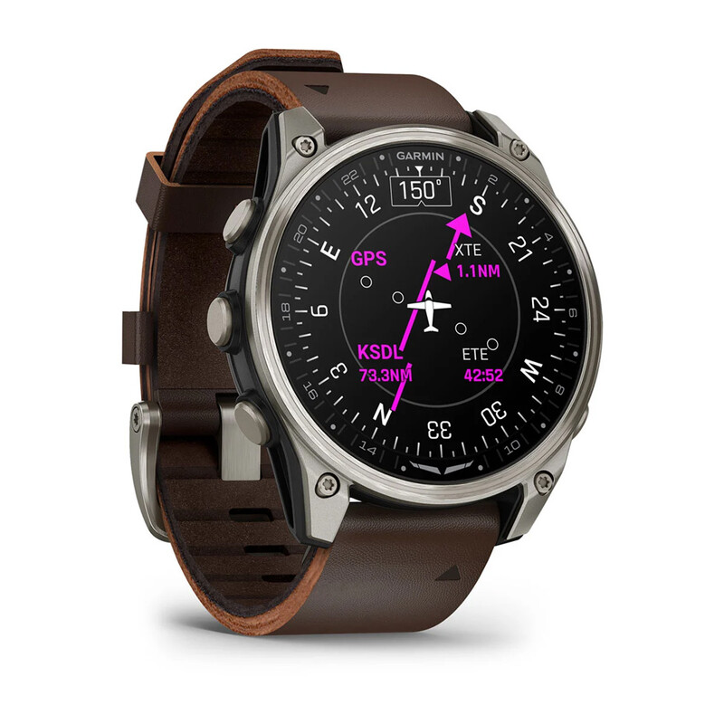 Смарт-часы Garmin D2 Mach 2 47mm Titanium з Oxford Brown (010-02904-31)