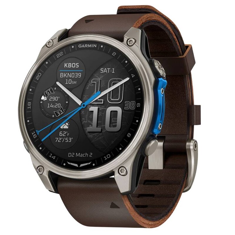 Смарт-часы Garmin D2 Mach 2 47mm Titanium з Oxford Brown (010-02904-31)