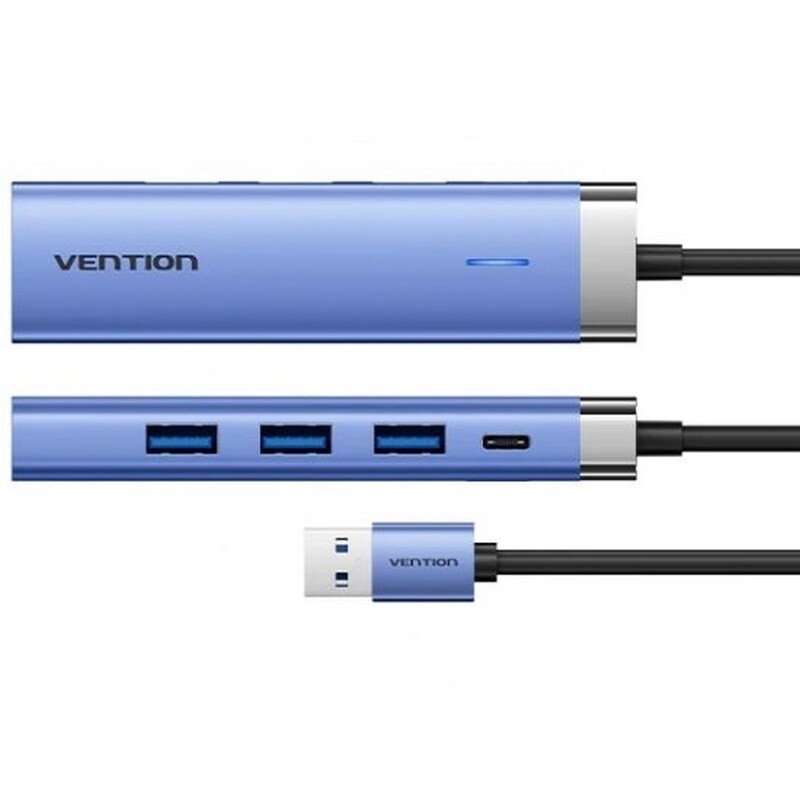 USB-хаб Vention 5 в 1 3xUSB 3.0, RJ-45, USB-C (TGFSB)