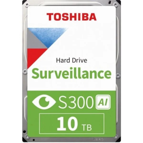 Накопичувач HDD 3.5" SATA 10.0TB Toshiba Video Surveillance S300 AI 7200rpm 512MB (MG10ADA10TE-V)