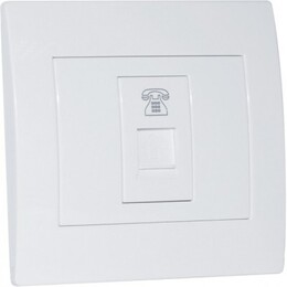 Розетка SVEN Home SE-126 телефонна одинарна RJ11 із захисною шторкою прихованого типу біла
